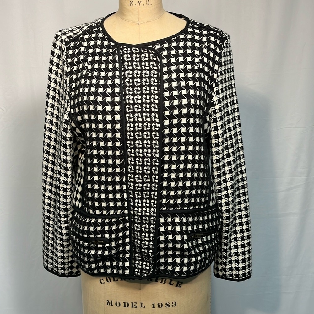 Desigual by M Christian Lacroix Black and White Houndstooth Style Jacket
